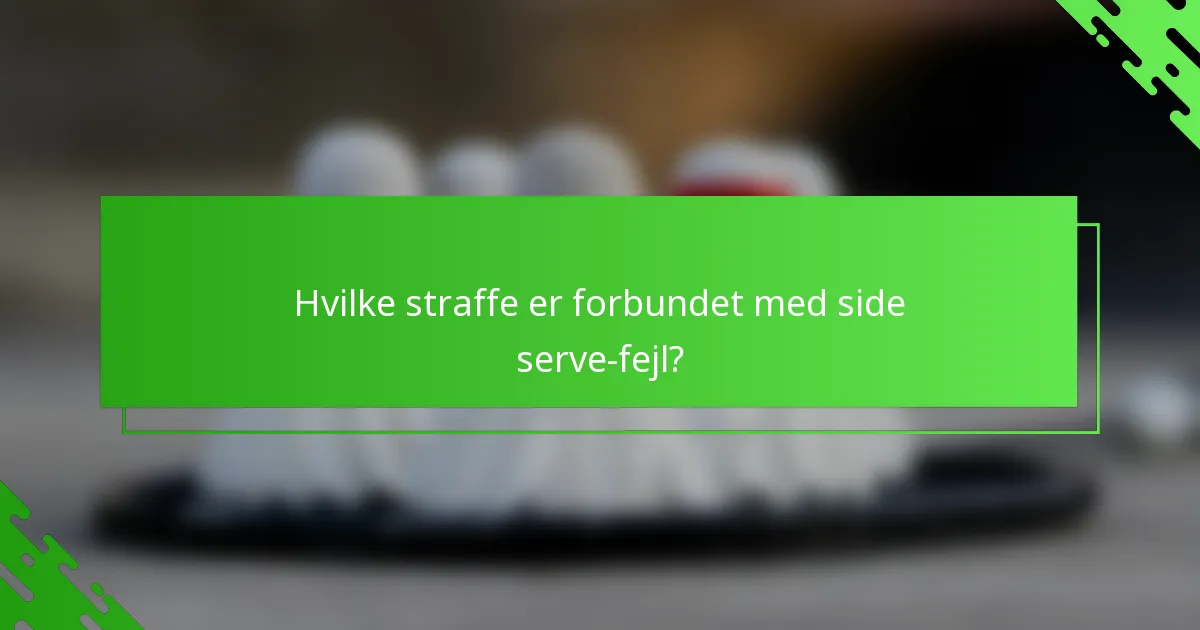 Hvilke straffe er forbundet med side serve-fejl?